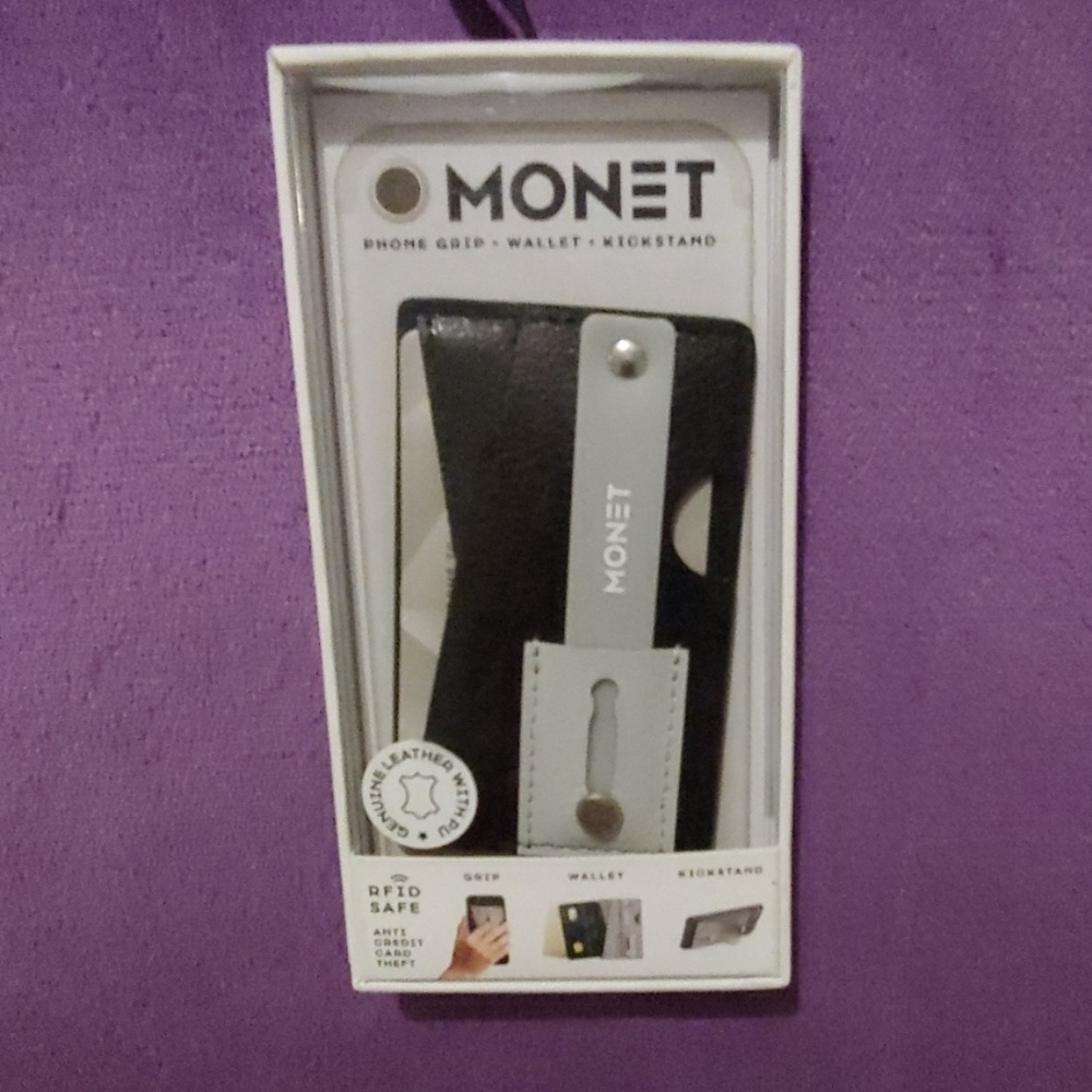 Black Leather Monet Phone Wallet